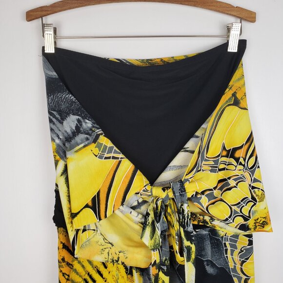 Cache Halter Top Yellow Black Butterfly Wing Longline Clubwear Size Small - Picture 8 of 8